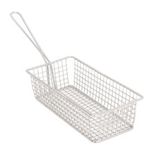 Panier de friture rectangulaire moyen en acier inoxydable 304