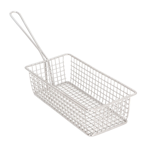 Panier de friture rectangulaire moyen en acier inoxydable 304