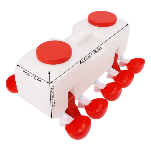 10L Semi-Automatic Chicken Waterer – 46.5x18.3x15cm, Durable PP 1