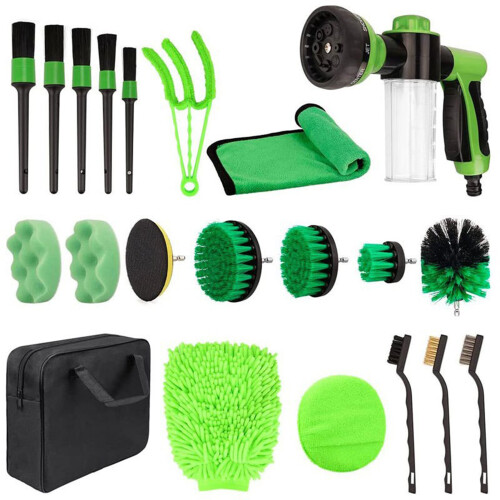 Kit di detailing per auto da 21 pezzi, 28x23x7 cm, set in ABS 2