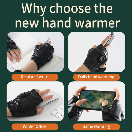 Rechargeable Half Fingers Heating Gloves, 2000mAh, USB, S Size 2