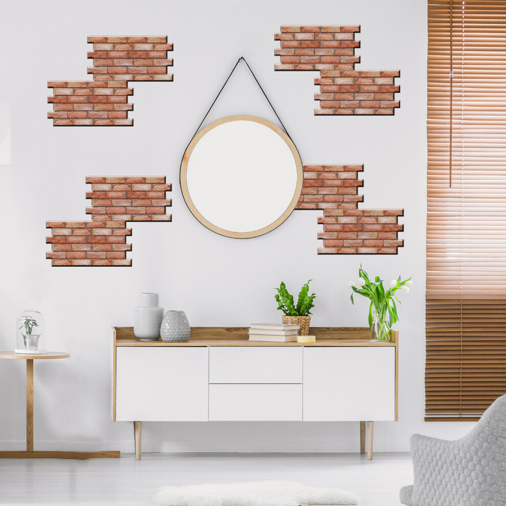 Self-Adhesive 3D Red Brick Wallpaper For Kitchen Counter ~ Easy Peel 8721334945431