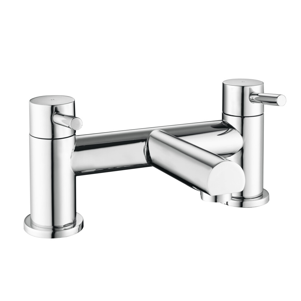 Ibathuk Xylen Modern Chrome Bath Filler Mixer Tap, Designer Twin Lever Tub Faucet For Contemporary Bathrooms, Basin With Mixer Tap 5060446010990