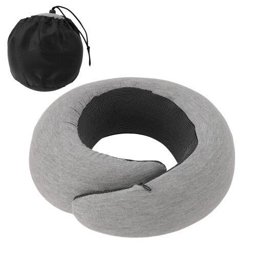 Modello: Cuscino per il collo a forma di U in memory foam, grigio scuro 1