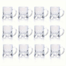 suitable for 12PCS Mini Beer Mug & Shot Glass Set - Premium Clear Steins with Handles for Shots, Beers