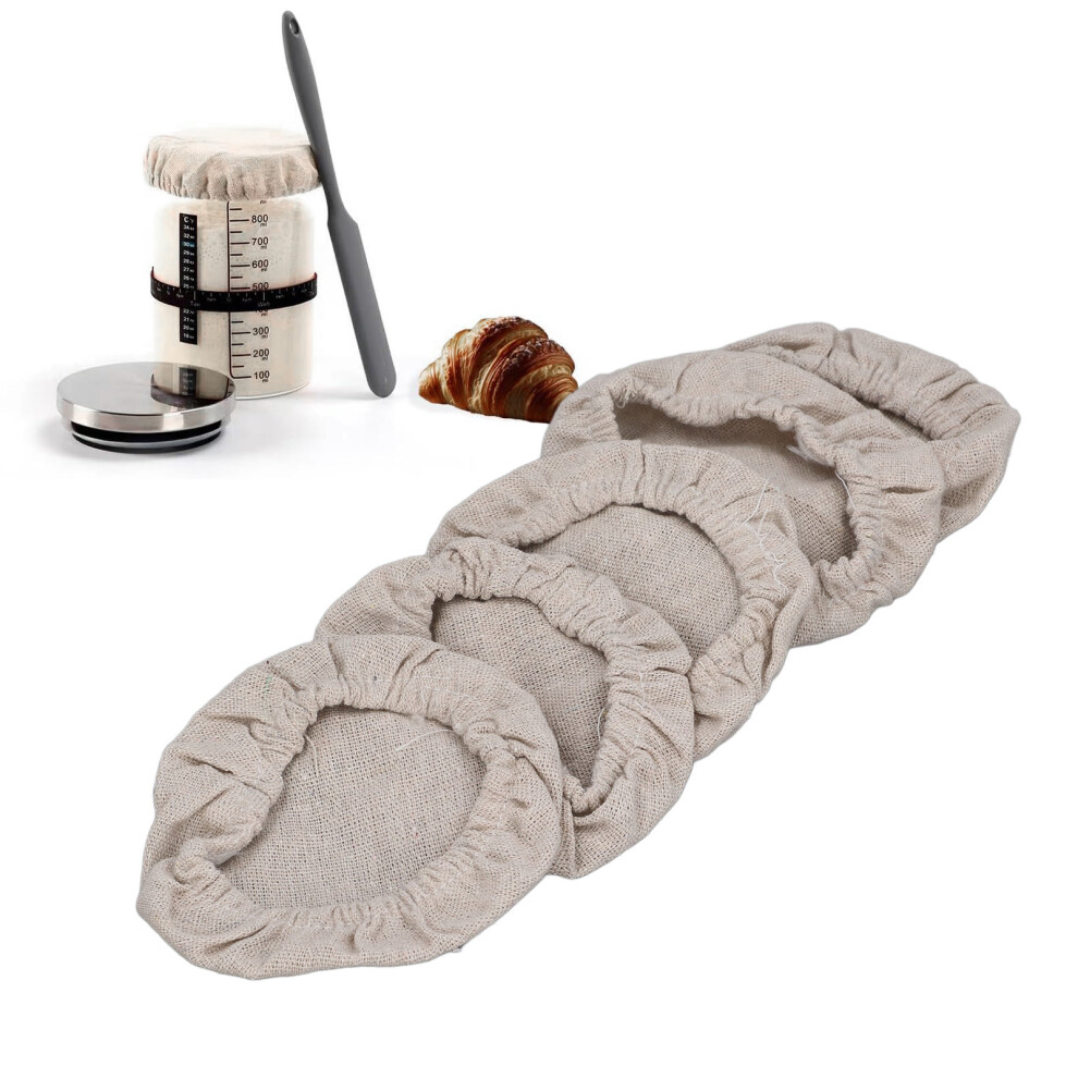 Eco-Friendly Reusable Sourdough Starter Covers Fits 3-4 Inch Jars 5pcs