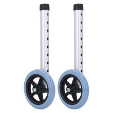2 piezas de ruedas para andador, acero inoxidable, 8 posiciones