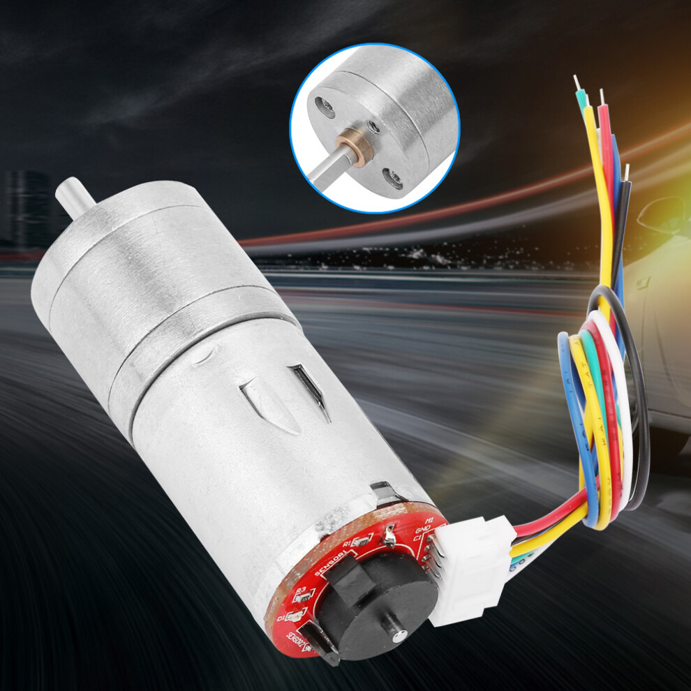 Dc 6V Encoder Gear Motor For Robots & Rc Cars Â 25Mm, 12Mm Shaft 5021334954864