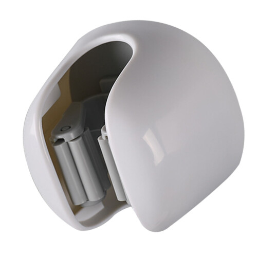 Wall Mount Mop Holder No Drilling, Gray/White, 7.7x5.5cm