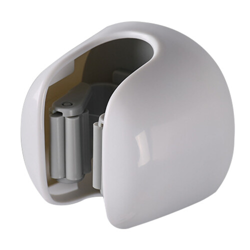 Wall Mount Mop Holder No Drilling, Gray/White, 7.7x5.5cm 1