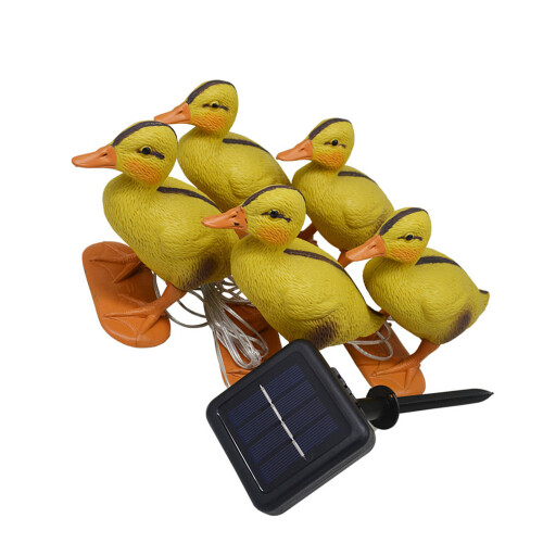 Gelbe Solarduck Gartenlampe 14 cm Außenbereich Gartendekoration