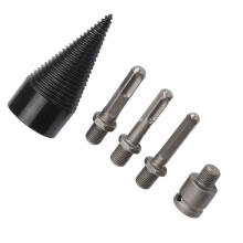 5 Stück Feuerholzspalter-Bohrer Set - Stahl Holzsplitting Bits, Abnehmbarer Stahlbohrer, 42 mm