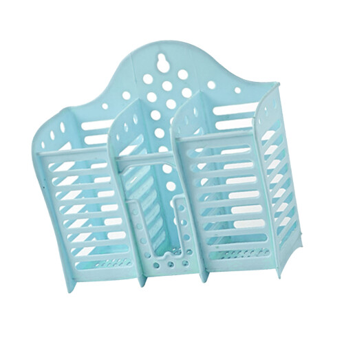 Wall Mounted Plastic Cutlery Holder – Blue, 17.8x7.2x17cm
