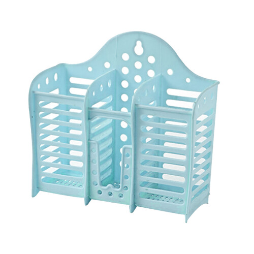 Wall Mounted Plastic Cutlery Holder – Blue, 17.8x7.2x17cm 2