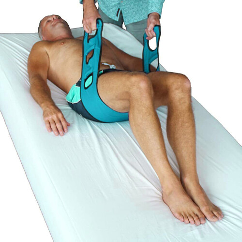 Multi-Purpose Green Nylon Bed Transfer Sling with Padded Handle