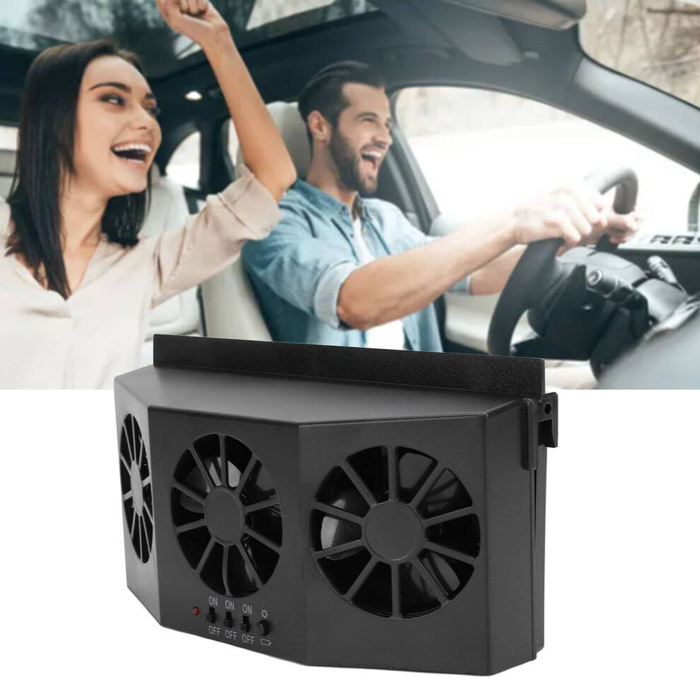 Solar Car Exhaust Fan 3 Fans, Abs, Aa 2400Mah, Black 6921334957201