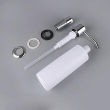 Kitchen Sink Soap Dispenser Liquid Pump Diffuser, Hidden Dishwashing Liquid Dispenser, Chrome, Silver-cheng