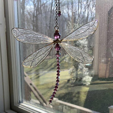 Window Glass Hanging Dragonfly Pendant Sun Catcher Rainbow Maker Decor Ornament-si xi