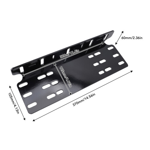 Support de plaque d'immatriculation avant en alliage d'aluminium noir 1