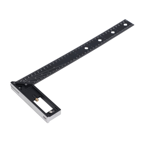 Règle de mesure à angles multiples 40 cm/16 po 45/90 argentée 2