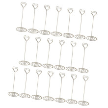 20 piezas de soportes para números de mesa de hierro plateados de 12 cm