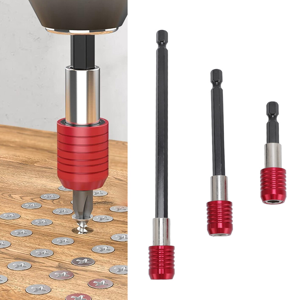 3Pcs Hex Shank Drill Bit Extenders 1/4 Inch 60Mm 100Mm 150Mm For Woodwork 4611334960593