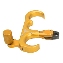 3-Finger Handheld-Bogenschlusstherm Aluminiumlegierung Daumenfreigabe für Compoundbogen Einstellbar 360 Drehung Links/ Rechthand Gold