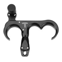 3-Finger-Hand-Held-Bogenfreigabe aus Aluminiumlegierung Daumen-Freigabe für Compoundbogen Verstellbar 360 Drehung Links/Rechts Hand Schwar