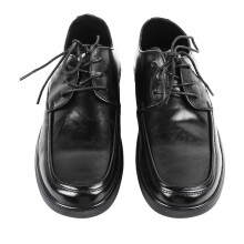 Damen PU-Leder Schuhe Schnürsenkel Runde Zehen Niedrigschnitt Flach Bequeme Atmungsaktive Business Schuhe Schwarz 42