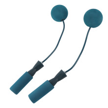 6,5 cm kabelloser Springseil mit Schwerer Kugel, Dual-Lager, leise, Fitness-Edelstahlseil für Indoor-Sportübungen, Blau