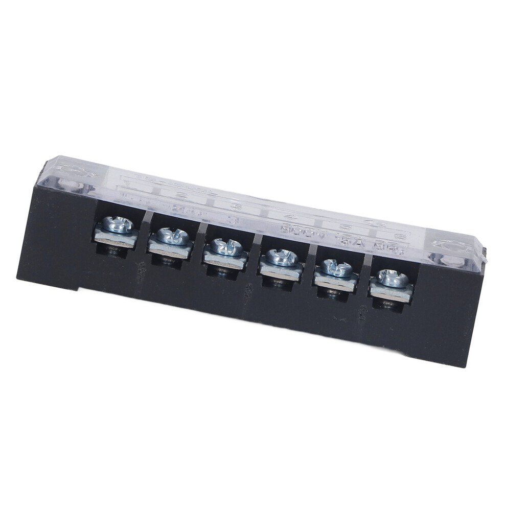 Dual Row Terminal Strip 600V 15A 6 Positions With Cover Durable Use 6931334967124