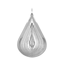 Wind Spinner Water Drop-shaped Stainless Steel 3d Flowing Light Effect Decoration For Outdoor Garde