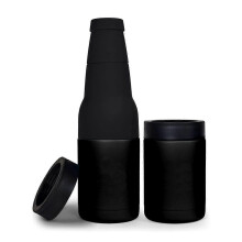 Beer Bottle Cooler Vacuum Insulated 3 in 1 Beer Can Bottle Cooler with Opener Beer Gifts for Men