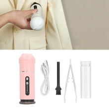 Wiederaufladbarer pinker Handdampfer für Kleidung & Flusenentferner, 1800mAh