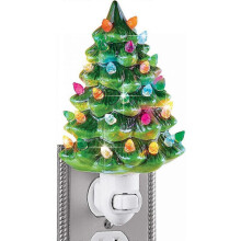 suitable for SCSYV Collections Etc Ceramic Christmas Tree Night Light - 6" H, Nostalgic, Decorative