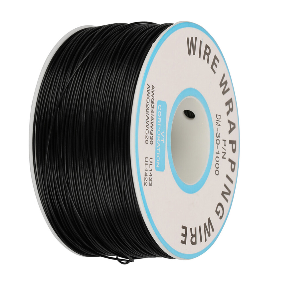 Copper Wire Wrapping Black Cable 30Awg 0.25Mm Core Dia - 1 Roll 9471334974212