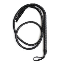 suitable for 1.9m Bull Whip Leather And Suede Braided Tails Equestrian Horse Whips (black)-E-CHENG DU