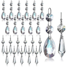 24 Pcs Chandelier Crystal Prisms Pendants Set 38 Mm Clear Teardrop Icicle Chandelier Crystals PartsAM