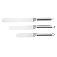 Stainless steel cake scraper cream scraper butter scraper cake shovel bread tool set of three (silver--OEIN