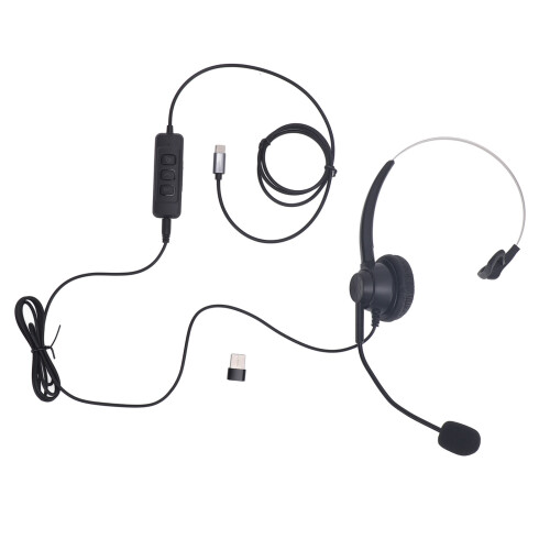Auricolare telefonico monaurale USB-C/3.5mm Nero 1
