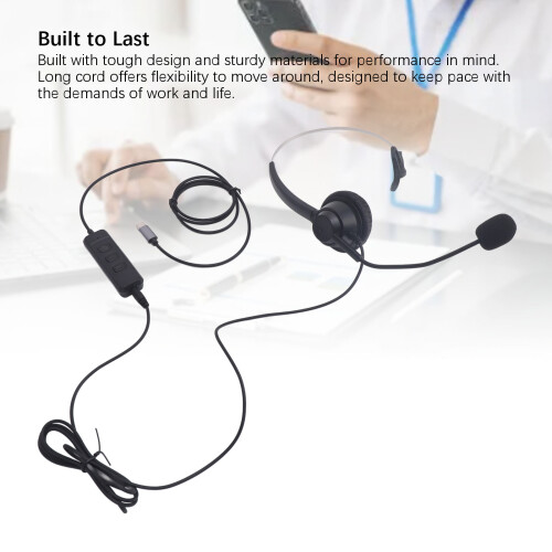 Auricolare telefonico monaurale USB-C/3.5mm Nero 2