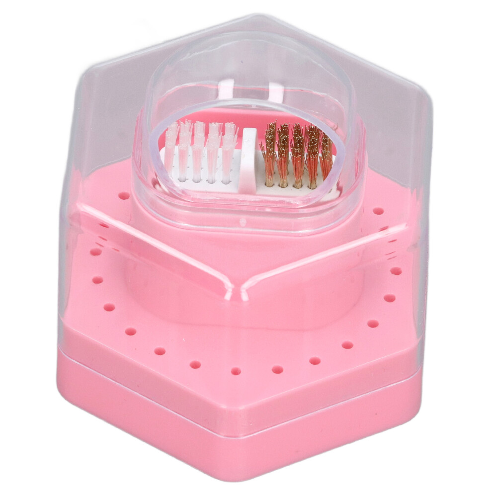 24 Holes Nail Drill Bits Case, ABS & Metal, Multifunctional Storage Box