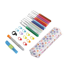 Juego de ganchos de crochet 2,5-8 mm ergonómico con agarre suave, 11 piezas
