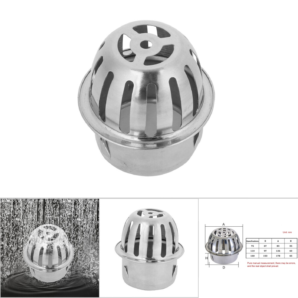 Stainless Steel Round Floor Drain 75Mm/3In For Bathroom & Outdoor 7891334980471