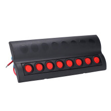 Panneau de commutateurs ABS 8 canaux DC12V noir 235x90mm