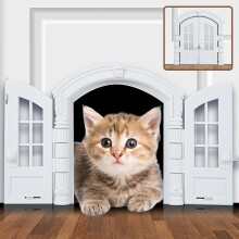Porta per gatti bianca in stile francese - da interno 24x27.5x7.2 cm