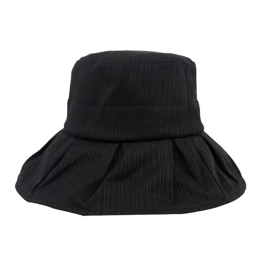 Cappello da sole resistente ai raggi UV a tesa larga nero acrilico 1