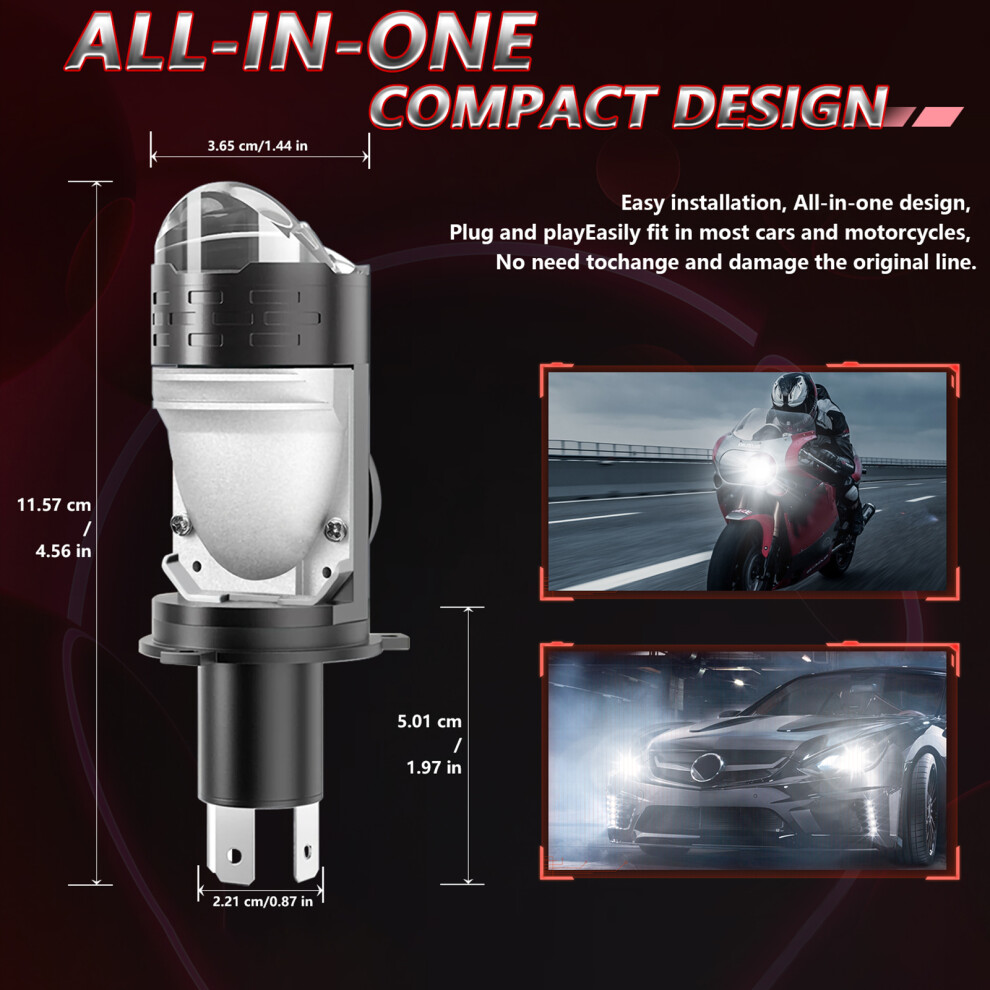 H4 Led Headlight Bulb 80W 10000Lm 6000K Waterproof Ip67 Plug & Play 5061334985383