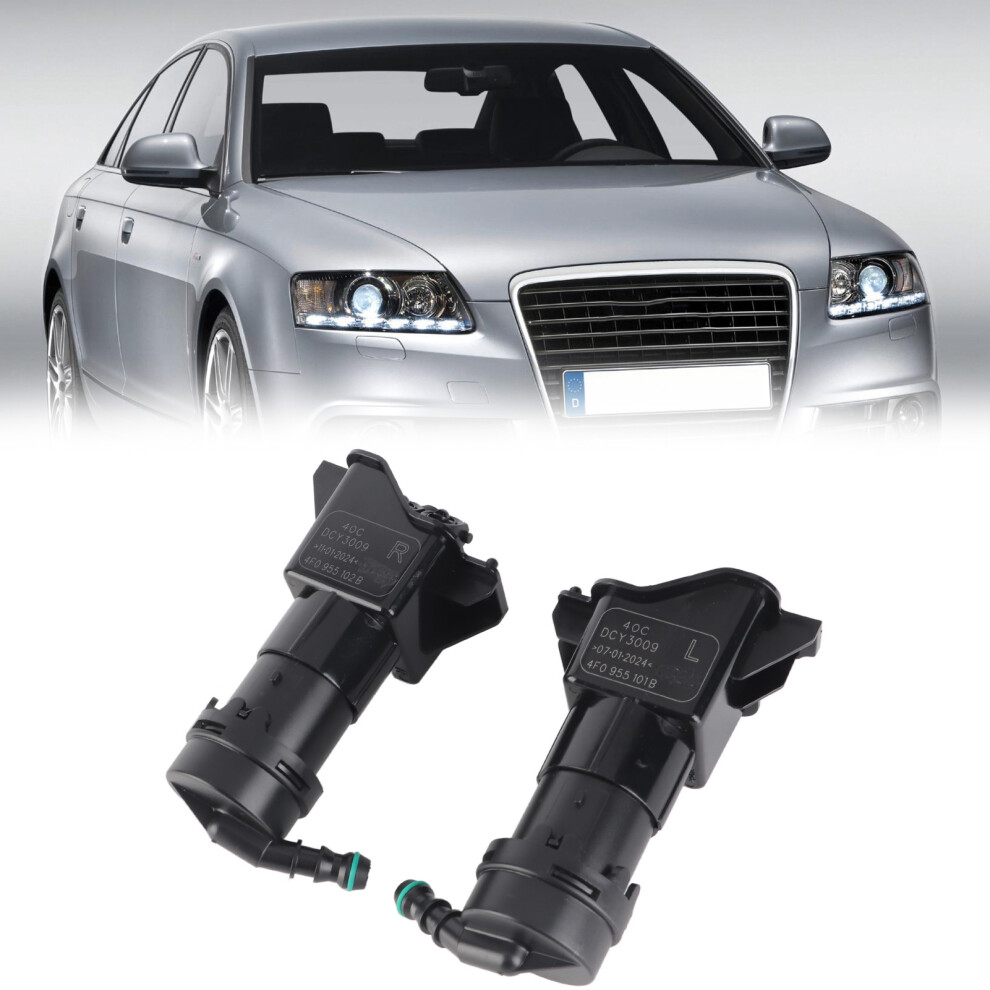 Headlight Washer Nozzle Pair for A6 C6 2008-2011, ABS Jet Sprayer