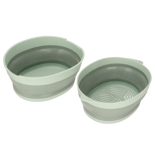 Double Layer Drain Basket Separate Design Foldable Portable Fruit Vegetable Storage Basket for Kitchen